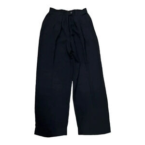 Giorgio Armani Women’s Black Vestimenta Spa Pleated Silk Wide Leg Trousers 6